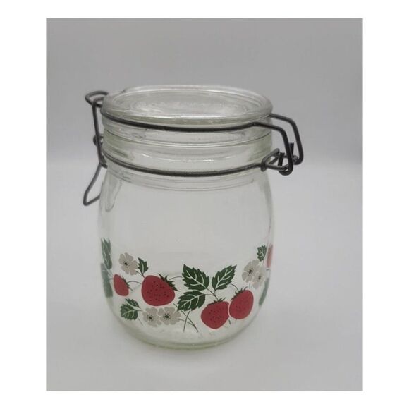Vintage Carlton Glass Strawberry Jar - Picture 2 of 6